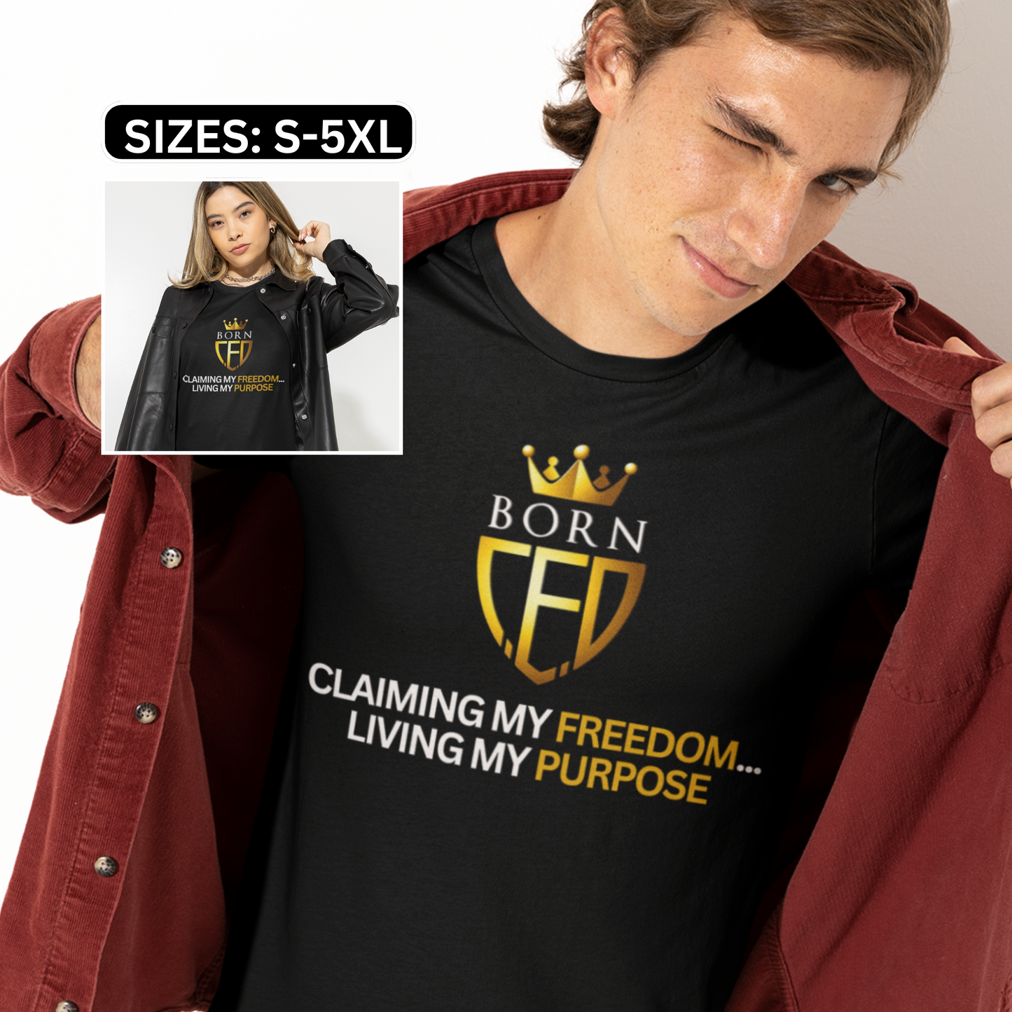 CLAIMING MY FREEDOM... LIVING MY PURPOSE | BORNCEO Unisex Softstyle T-Shirt