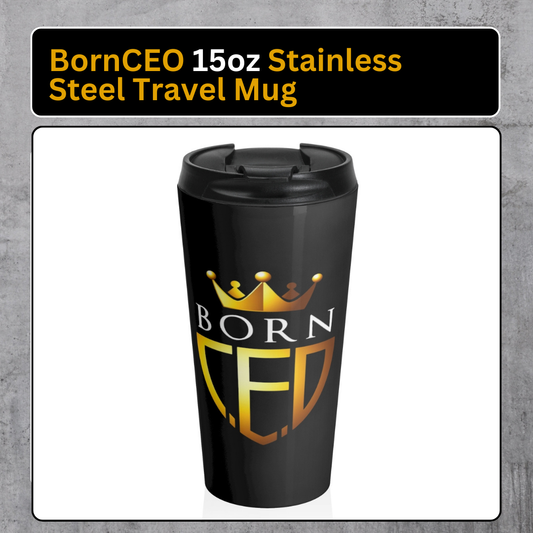 BornCEO 15oz Stainless Steel Travel Mug