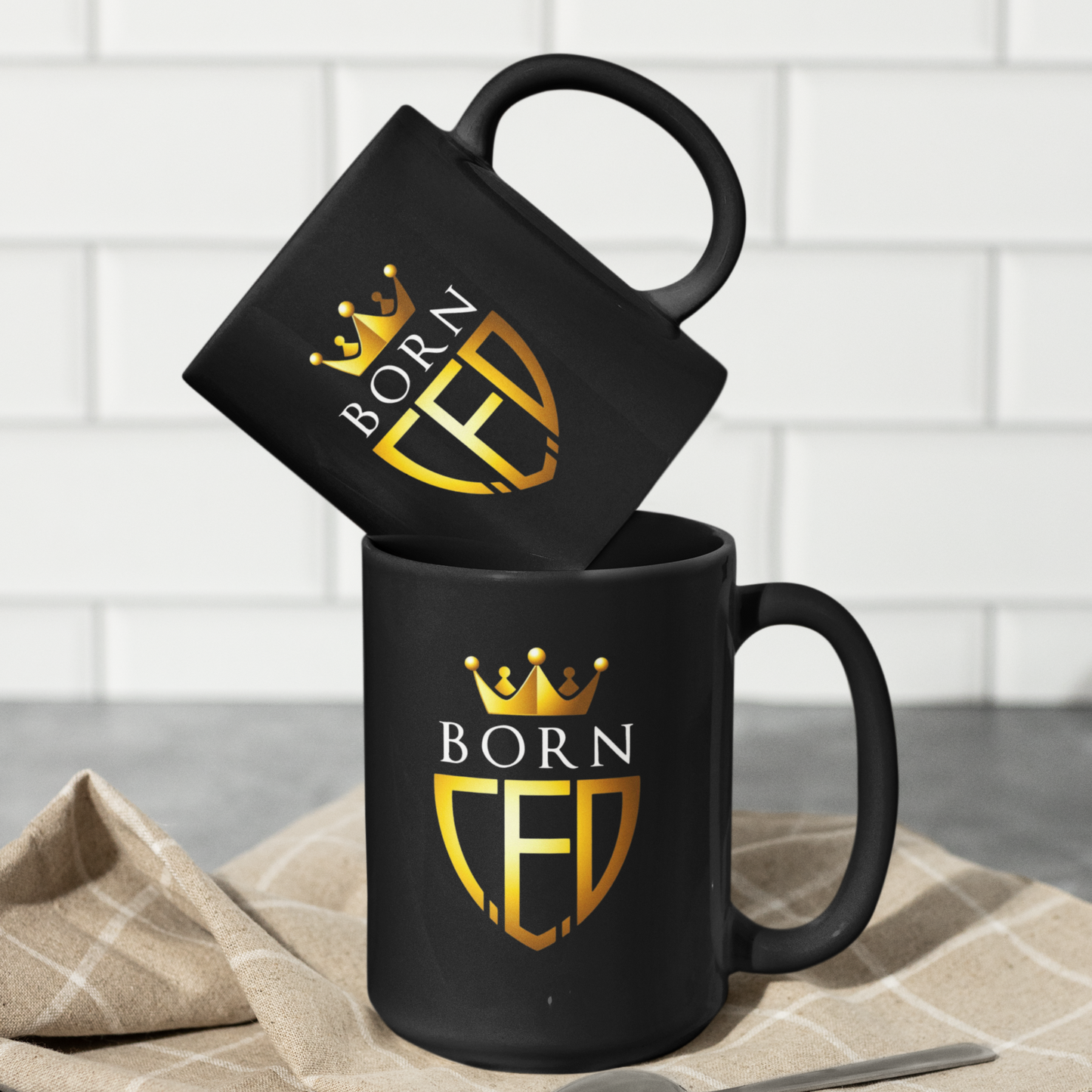 BornCEO Black Ceramic Mug (11oz, 15oz)