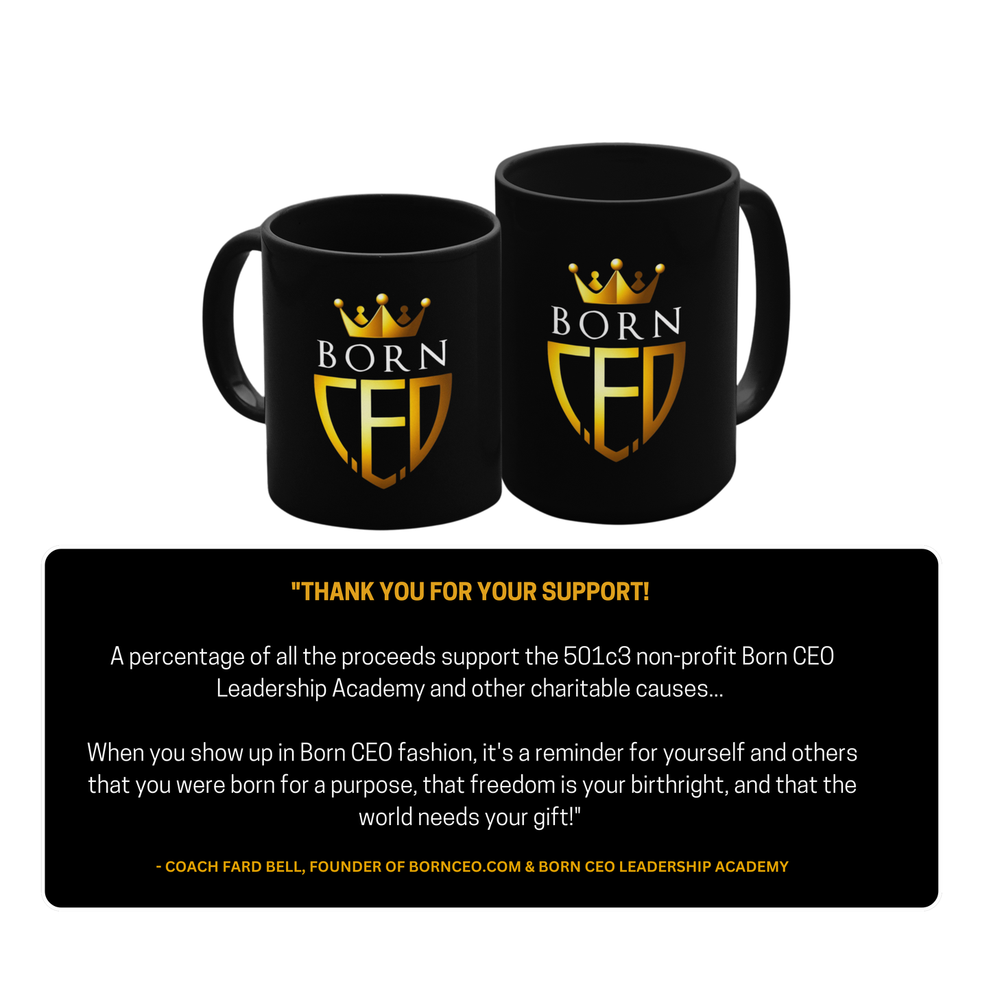 BornCEO Black Ceramic Mug (11oz, 15oz)