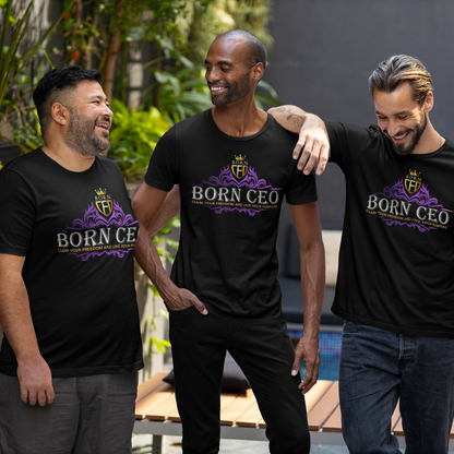 Claim Your Freedom and Live Your Purpose | Born CEO T-Shirt | Unisex Softstyle T-Shirt with Foil Print