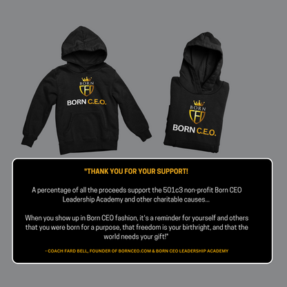 Foil Print Born C.E.O. Unisex Heavy Blend Hooded Sweatshirt – Purpose, Power & Style